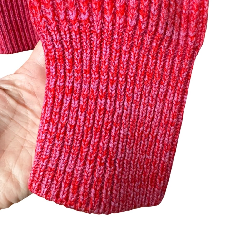 DEREK LAM Womens Turtleneck Sweater Merino Wool Med Pink Red Valentines Cabncore - Picture 5 of 11